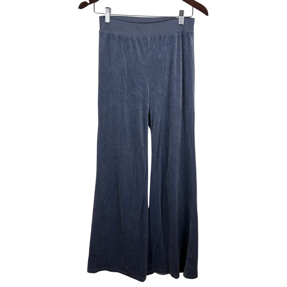 Old Navy Velour Wide Leg Sweatpants Stretchy Blue Velvet Y2K Cozy Lounge XS